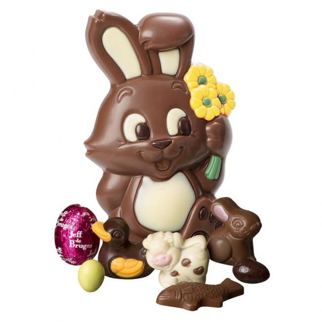 Lapin Daisy en chocolat au lait garni