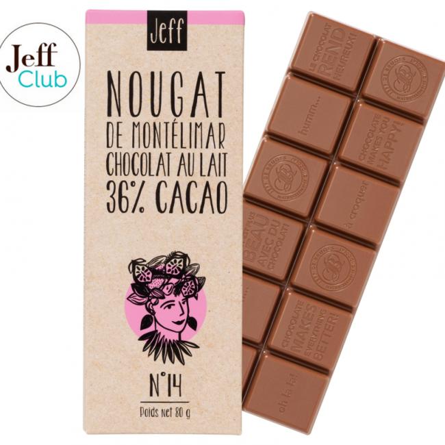 Tablette N°14 Nougat de Montélimar chocolat au lait 36%