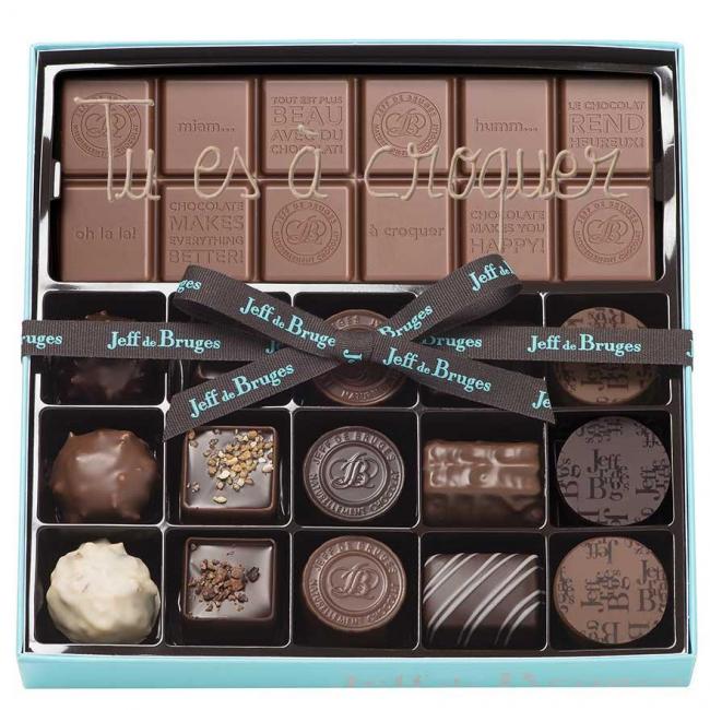 Boite 15 Chocolats Assortis et Tablette Chocolat au Lait 38% Personnalisée avec message