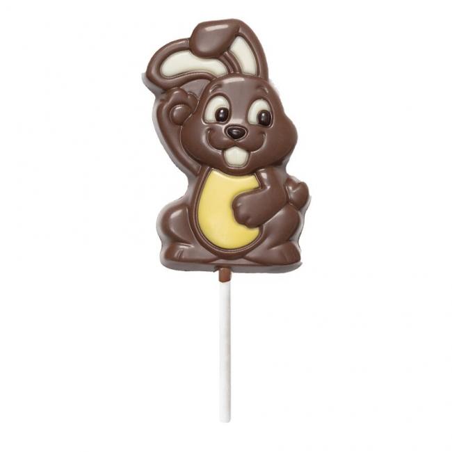 Sucette lapin Pierre en chocolat au lait