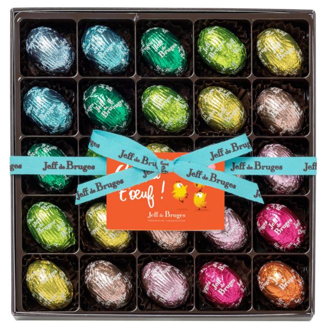 Boite de 25 oeufs fourrés sous alu