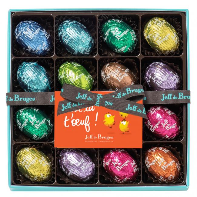 Boite de 16 oeufs fourrés sous alu