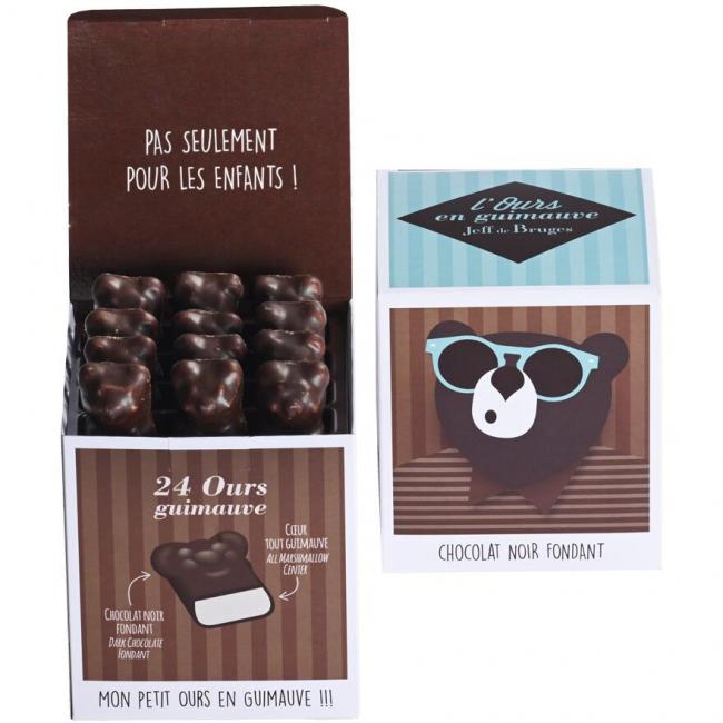 Cube 24 ours en guimauve chocolat noir