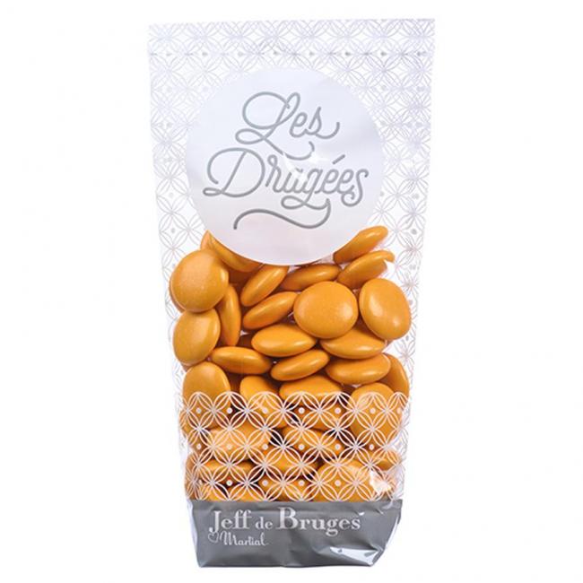 Sachet palets chocolat noir 70 % orange mandarine