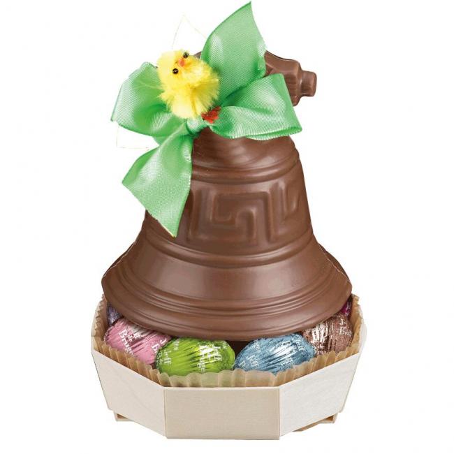 Cloche en chocolat au lait garni