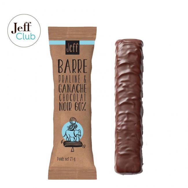 Barre duo praliné et ganache chocolat noir Sao Tomé