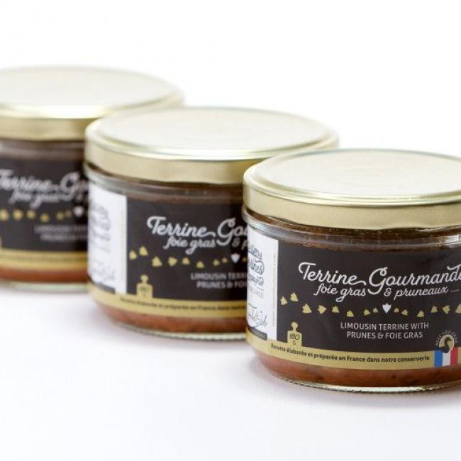 Terrine gourmande pruneaux et foie gras