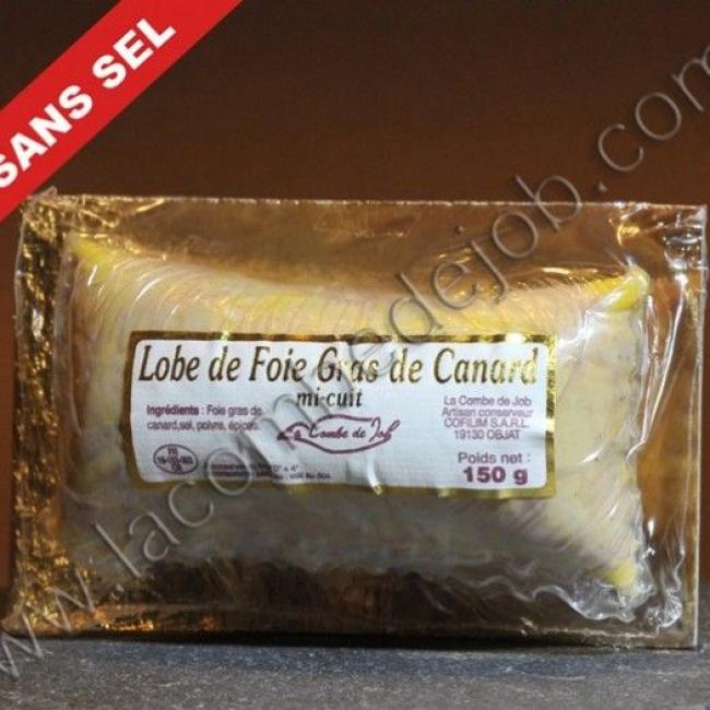 Foie gras de canard mi cuit SANS SEL AJOUTE