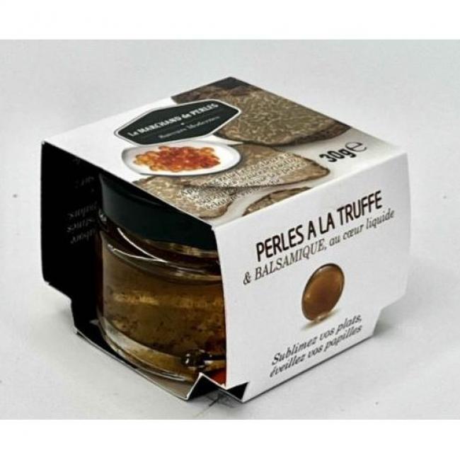 Perles &agrave; la truffe et balsamique, au coeur liquide