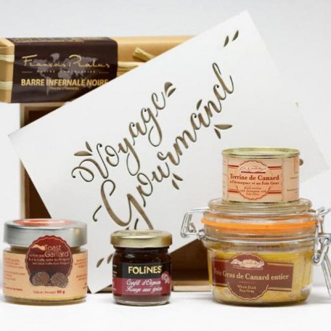Coffret bois voyage gourmand