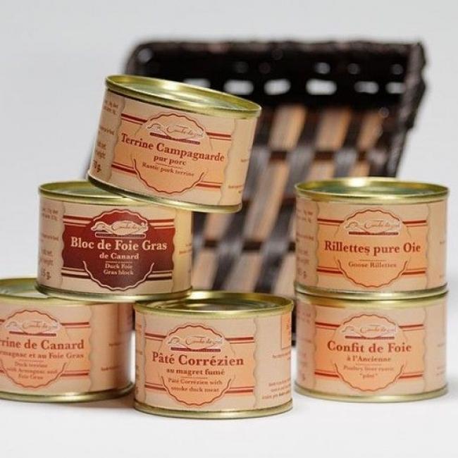 Bloc de foie gras et assortiment de pâtés