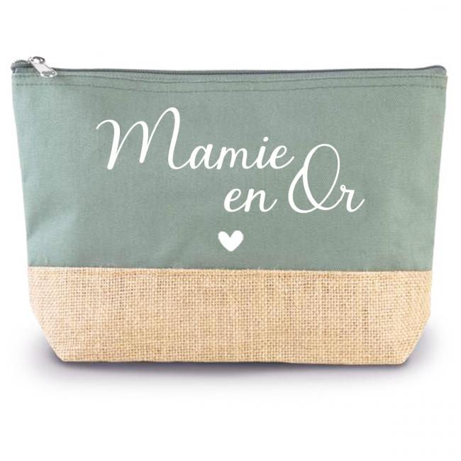 POCHETTE VERTE "MAMIE EN OR"