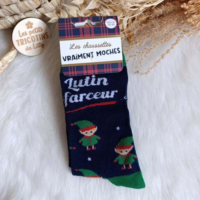 CHAUSSETTES NO&Euml;L - HOMME - LUTIN FARCEUR