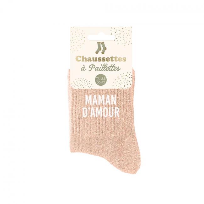 CHAUSSETTES A PAILLETTES - MAMAN D'AMOUR