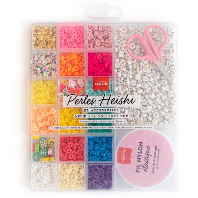 KIT DE PERLES HEISHI 6MM - 16 COULEURS POP