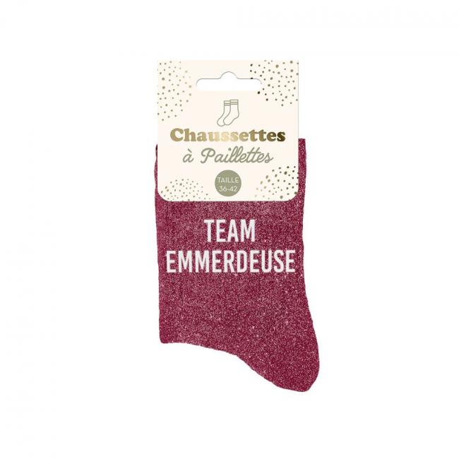 CHAUSSETTES A PAILLETTES - TEAM EMMERDEUSE