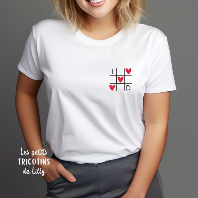 TEE-SHIRT BLANC PERSONNALISE "MORPION LOVE"