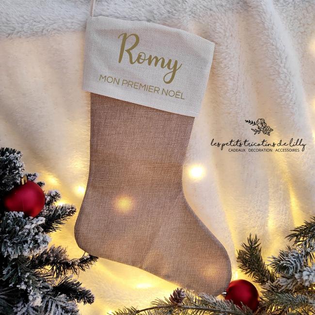 BOTTE DE NO&Euml;L - TOILE DE JUTE