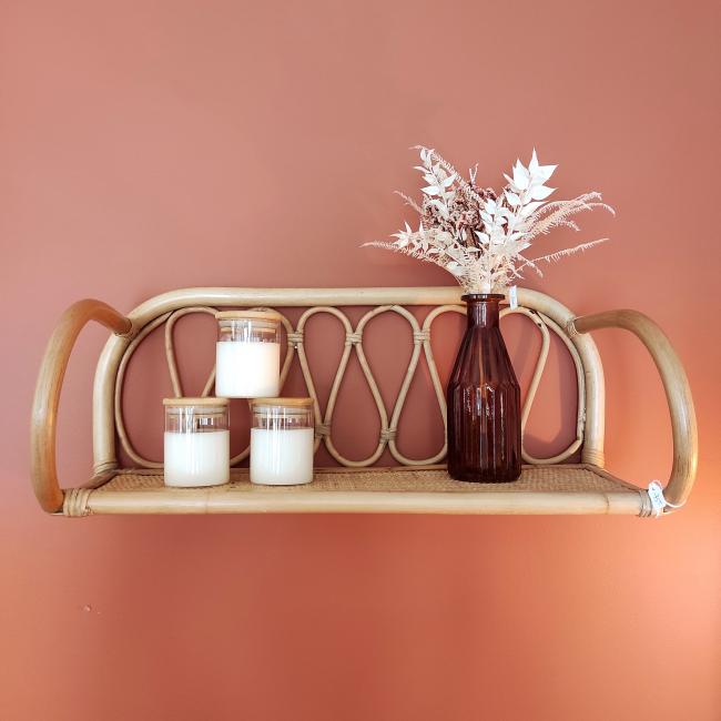 ETAGERE MURALE EN ROTIN