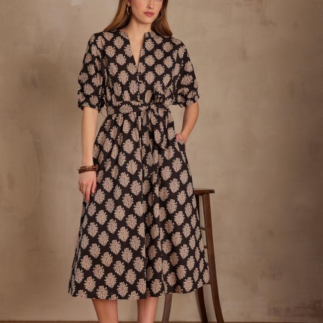 Robe CORDELIA en coton imprimé