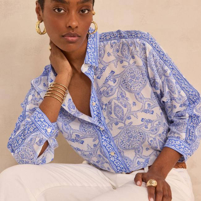 Chemise imprim&eacute;e &agrave; manches longues MATHILDE 