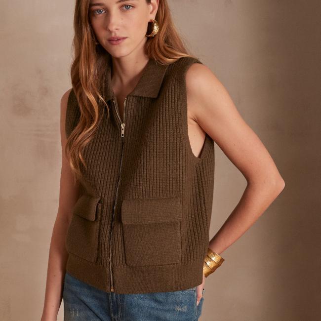 Gilet sans manches en laine SIMON