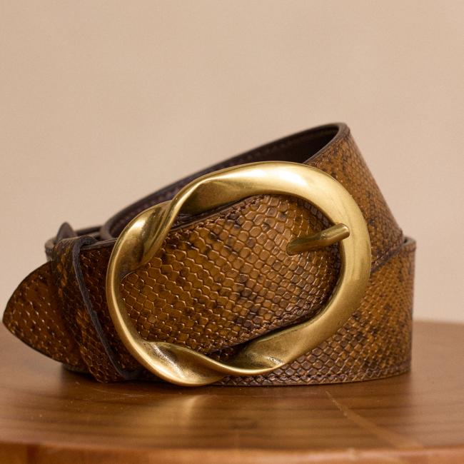 Ceinture large en cuir VALENTIN