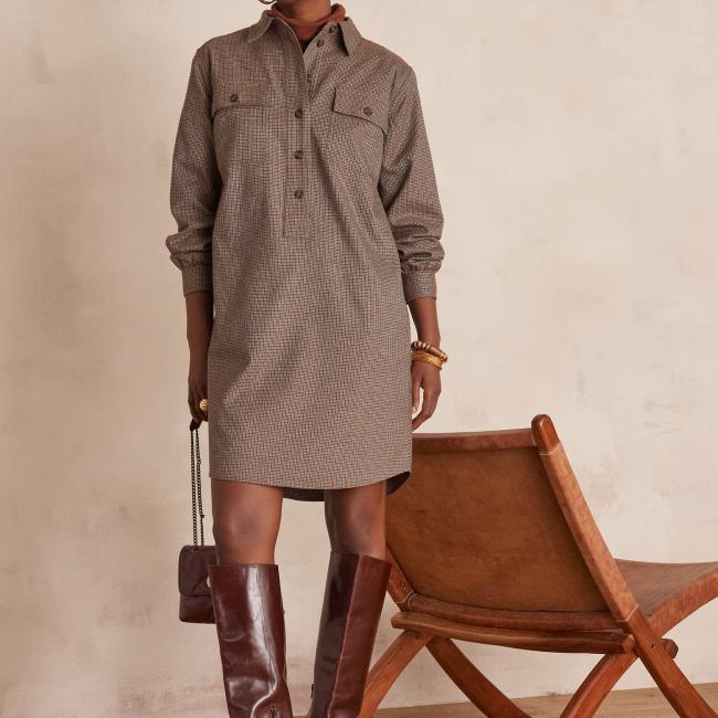 Robe MARLINE motif pied de poule
