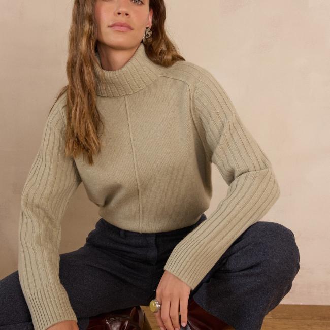 Pull  col roul&eacute; BLAISE en laine