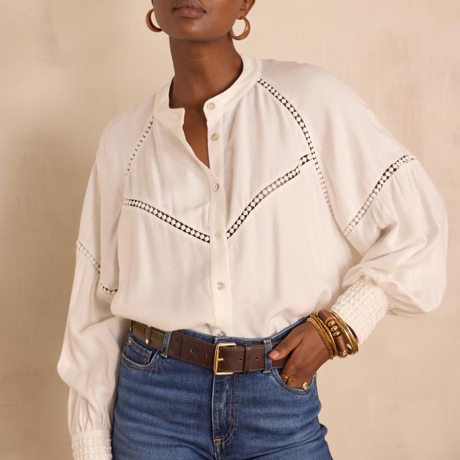 Blouse brod&eacute;e BELINDA