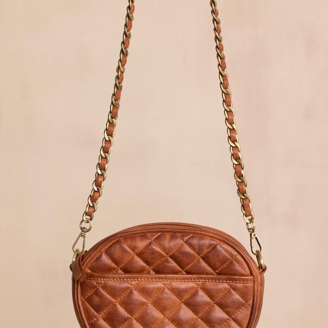 Sac en cuir chocolat VIVIEN MINI