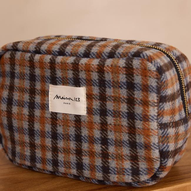 Pochette de toilette motif tartan LIAM
