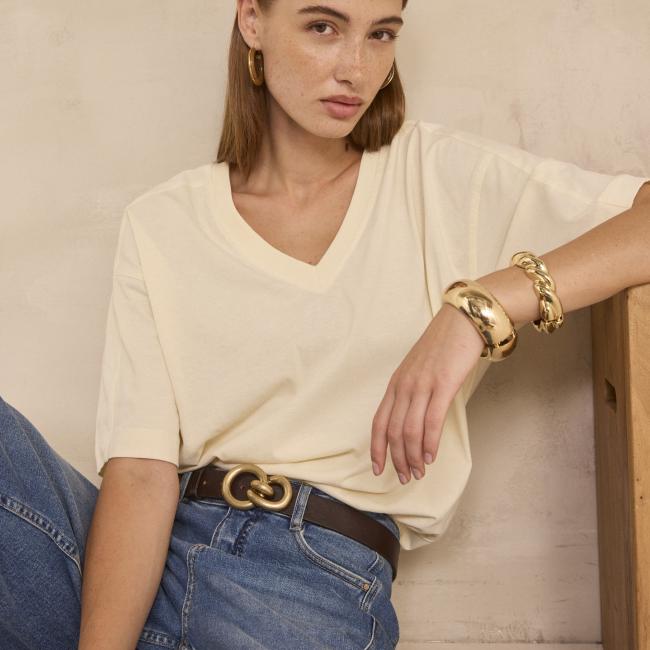 T-shirt &agrave; manches 3/4 en coton TED