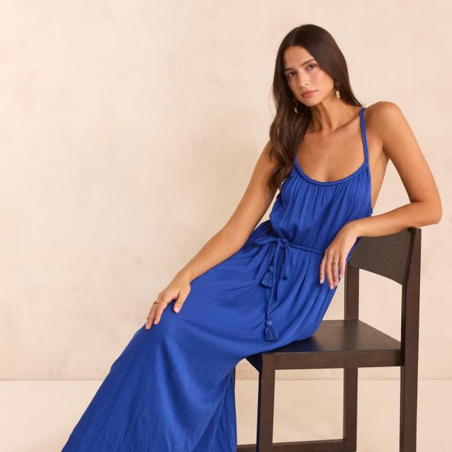 Robe fluide &agrave; bretelles PIA