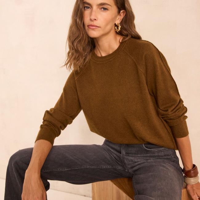 Pull manches longues en cachemire 2 fils ARISTIDE
