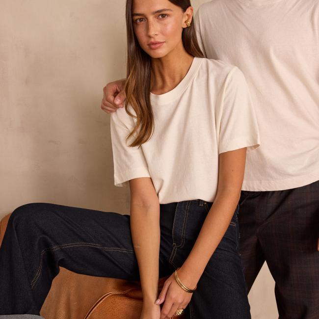 T-shirt col rond unisexe en coton MARCEL(LE)