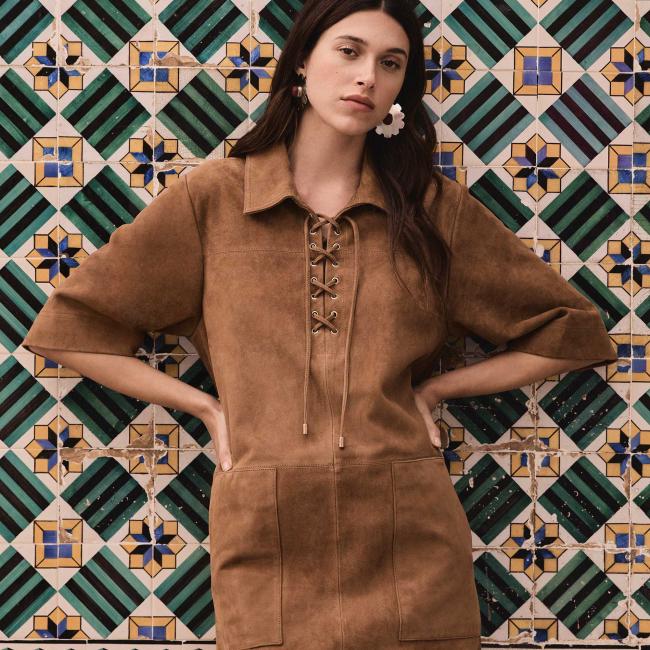 Robe courte en 100% cuir BRISE