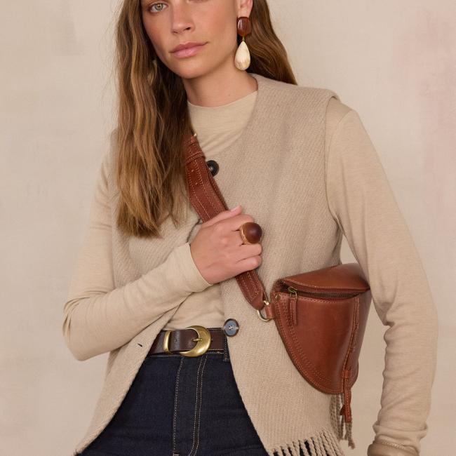 Gilet à franges PAIGE en laine