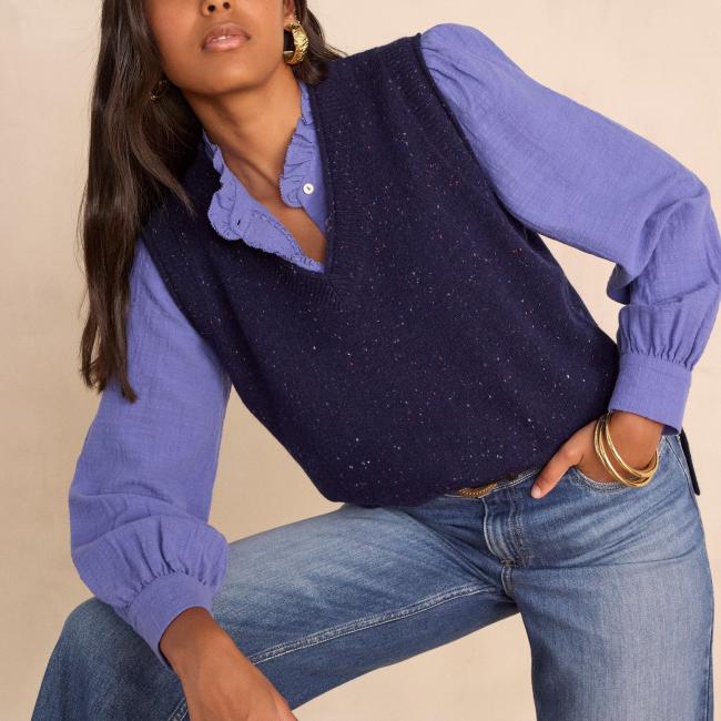 Pull BASILE sans manches en 100% laine