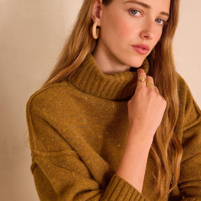 Pull  col roul&eacute; BRANDO BIS en 100% laine