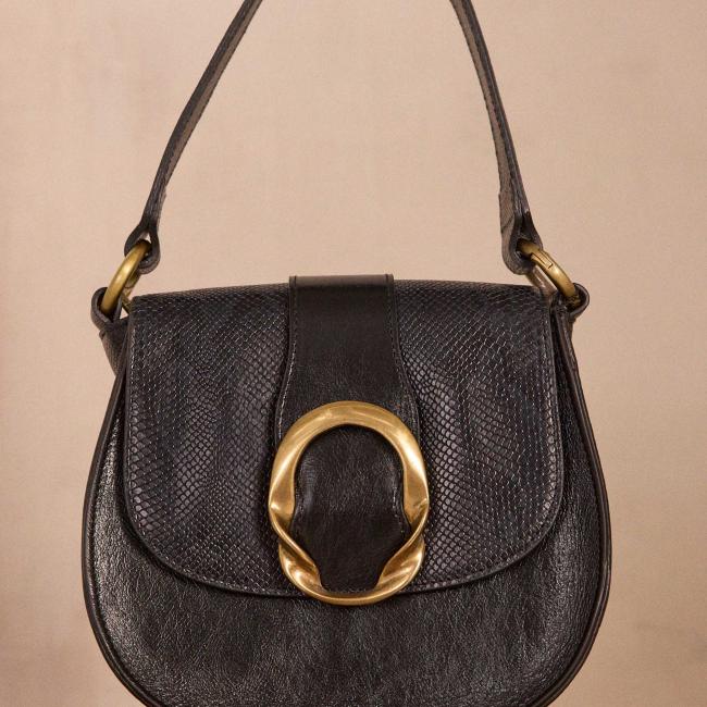 Sac noir en cuir bovin VALENTIN