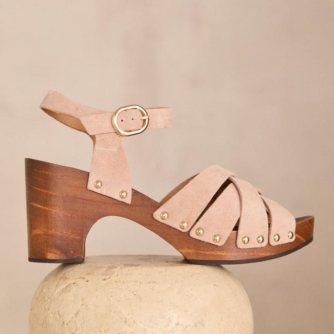 Sandales &agrave; talons en cuir SIA