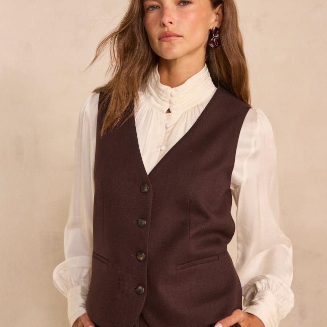 Gilet sans manches boutonn&eacute; ABEL 