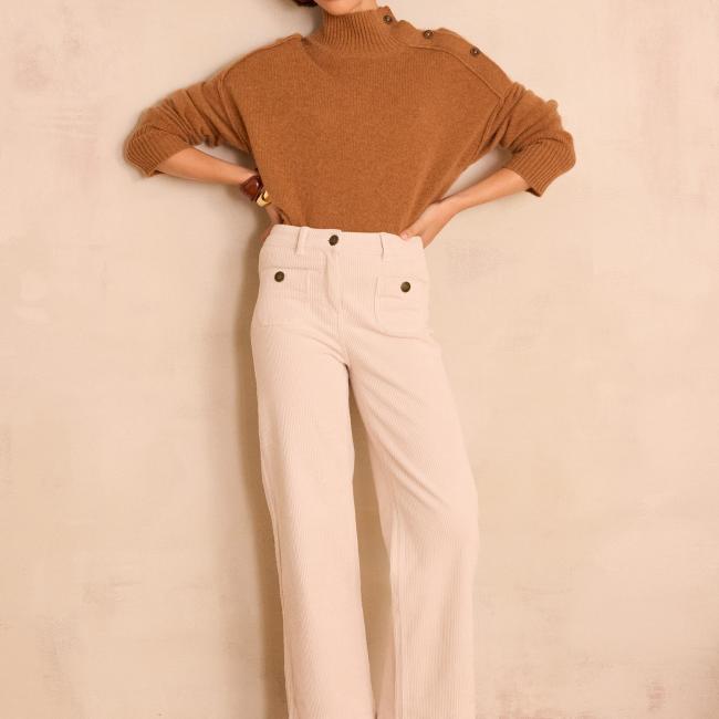 Pantalon large MAE en velours côtelé