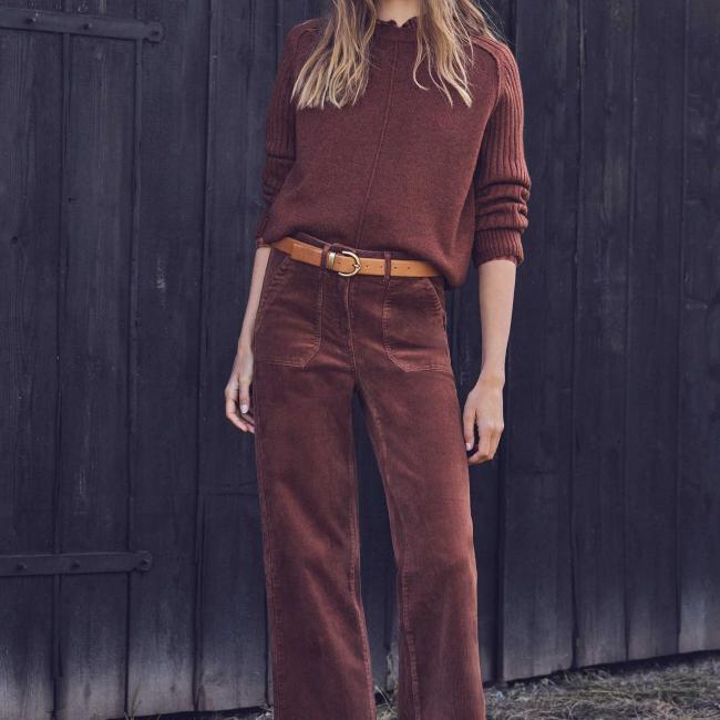 Pantalon SELYNA en velours de coton