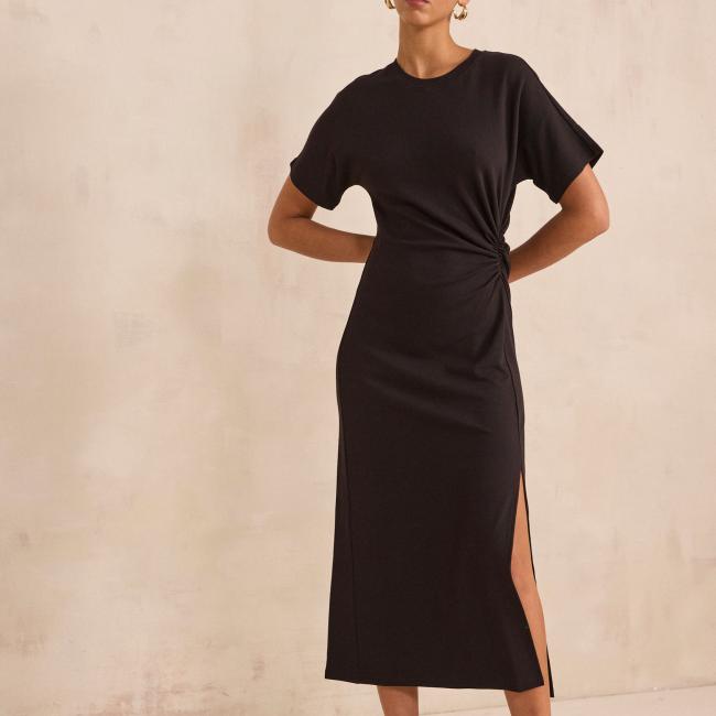 Robe slim en coton m&eacute;lang&eacute; BRISBANE