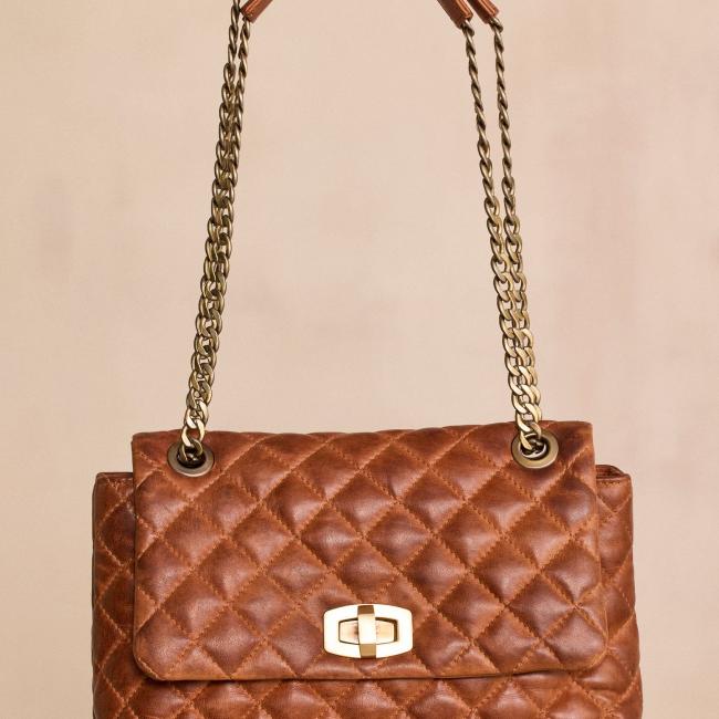 Sac en cuir coloris chocolat VIVIEN