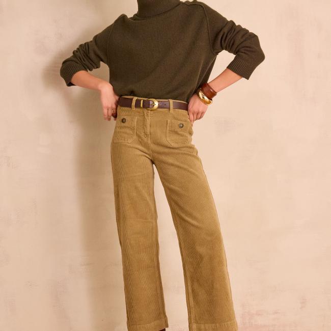 Pantalon large MAE en velours côtelé