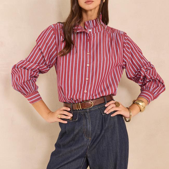 Blouse ray&eacute;e en coton MARISSA