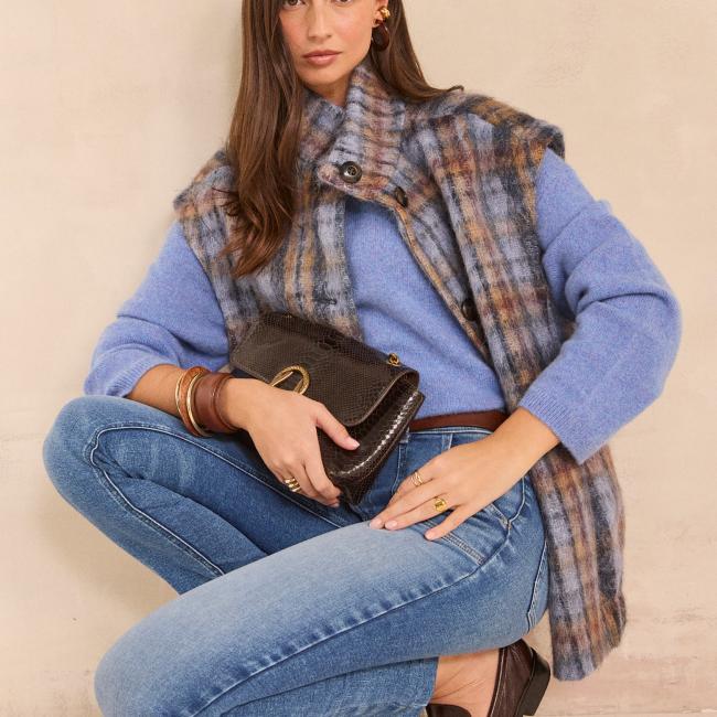 Manteau sans manches laine m&eacute;lang&eacute;e DJODDY